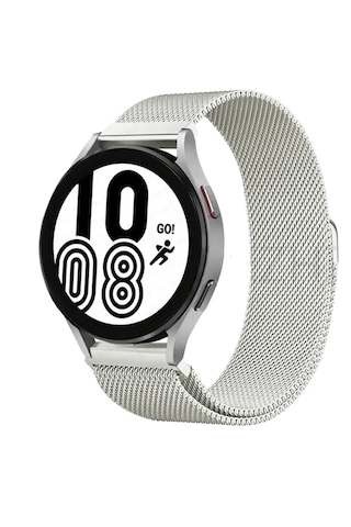 Mey İthalat Samsung Galaxy Watch 4 Metal Mıknatıslı Kordon - Gümüş