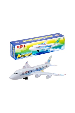Pilli Işıklı Sesli A380 Çarp-Dön Uçak