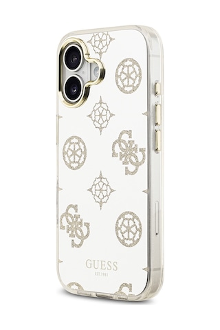 Apple Uyumlu iPhone 17 Kılıf Guess Lisanslı Metal Kamera Çerçeveli Simli Peony Aynalı Kapak Gold Gold