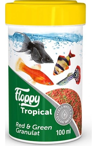Floppy Tropical Red Green Balık Yemi 100 Ml
