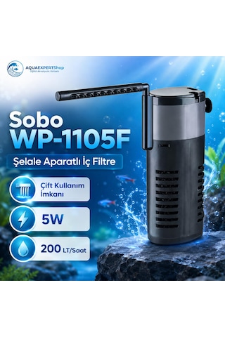 Sobo Wp-1105f Şelale Aparatlı İç Filtre - Çift Kullanım İmkanı - 5w 200 Lt/saat