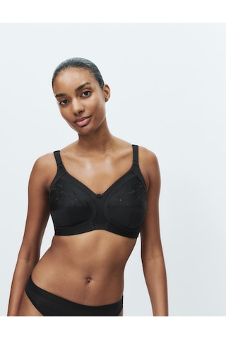 Marks & Spencer İşleme Detaylı Toparlayıcı Pamuklu Sütyen T33008020 Siyah