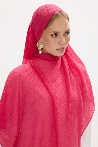 Fenza Scarf Freya Müslin Püsküllü Bürümcük Pamuklu Şal Pembe