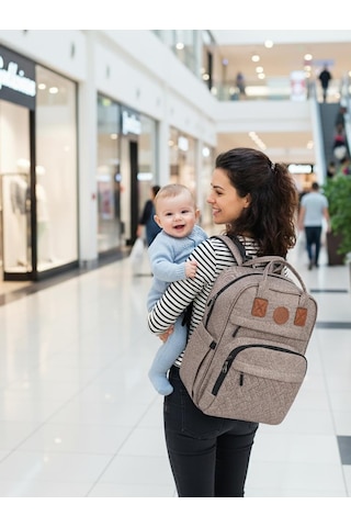 Babymol Lumina Bebek Bakım Çantası - Kahverengi Standart Kahverengi