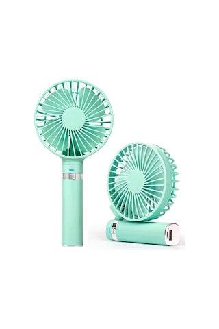 Soulader Taşınabilir Katlanabilir Mini Usb Şarjlı El Vantilatörü 3 Hız Ayarı, Gece Aydınlatmalı, Hafif Ve Pratik, Yeşil Renk Seçeneği