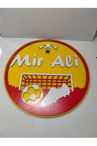 Duvar Kapı Süsü İsim Yazılı Sarı - Kırmızı