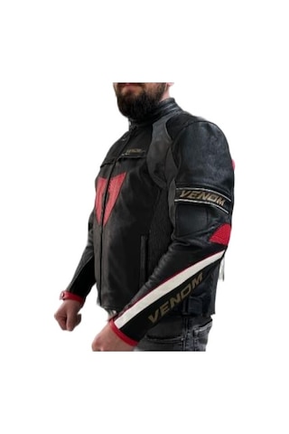 Venom D1 Racing Deri Ceket Siyah