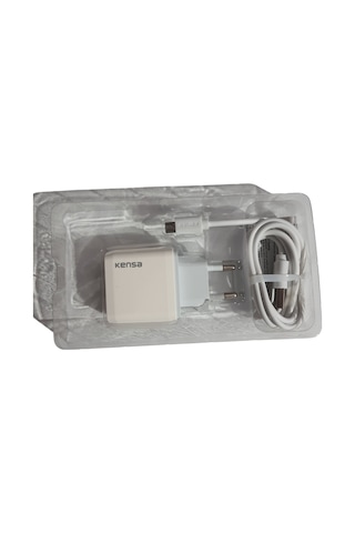 Kensa 3.0A 15W Micro Şarj Aleti Seti Beyaz