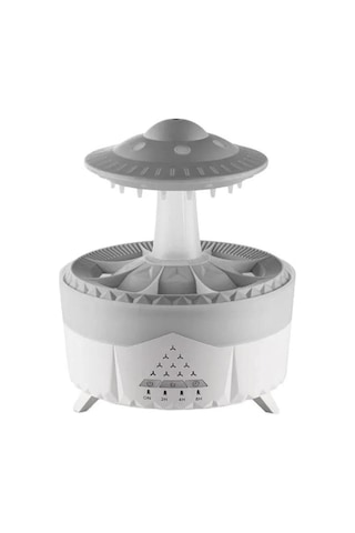 Ufo Yağmur Efektli Hava Nemlendirici Ultrasonik Buhar, Sessiz Çalışma, 7 Renk Led Işık, Zaman Ayarlı 2h/4h/8