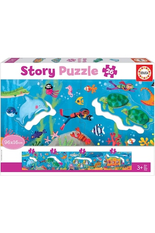 Educa 26 Parça Sualtı Dünyası Hikaye Puzzle - Sayılar Puzzle - 3-5 Yaş 1 Adet