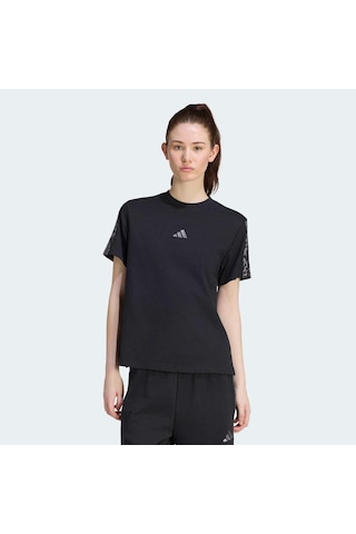 Adidas Seasonal Essentials Animal Print Kadın Siyah Tişört Kh1550