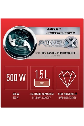 Tefal Tefal Masterchop Powelix Maxi 4 Bıçaklı 500 Watt Doğrayıcı Renkli