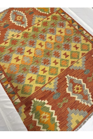 El Dokuma Afgan Kilim 100% Yün Kök Boya Elsanat Eserı Evinize Renk Katacak Çok Renkli
