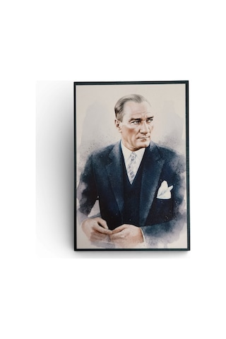 Atatürk Masaüstü Ahşap Tablo - Kabartmalı Baskı Şık Hediyelik 11x16 Cm No 1 3 Parça