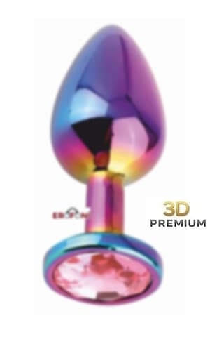 Erofoni Paslanmaz Alüminyum Alaşımlı 9 Cm Çelik Metal Taşlı Çok Renkli Anal Gevşetici Alıştırıcı Large Plug