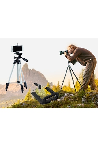 Tripod : Telefon Ve Kamera Tutucu Ayak + Telefon Tutucu - 105cm Çok Renkli