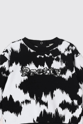 Panço Kız Bebek Nakış Detaylı Desenli Beyaz Sweatshirt