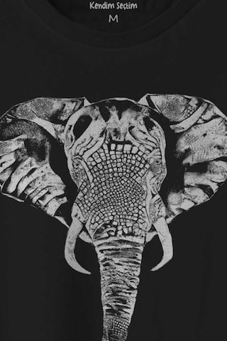 Fil Silüeti Elephant Animal Belgesel Doğa Çizim Baskılı Tişört Unisex T-shirt 001