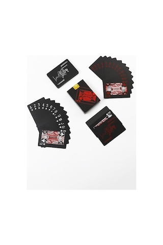 Siyah İskambil Kağıdı Plastik Su Geçirmez Oyun Kağıdı Cin954kr