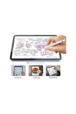 Apple Ipad 10. Nesil 2022 10.9" Paper Like Ekran Koruyucu Nano Kırılmaz Kağıt Hissi Mat Yüzey
