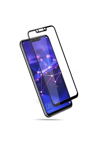 Mate 20 Lite Full Glue Tempered Full Cam Ekran Koruyucu Siyah