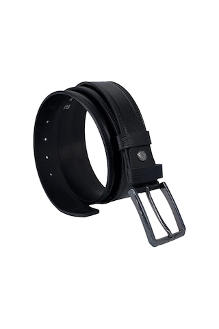 3.5 Cm Klasik %100 Hakiki Gerçek Manda Derisi Kemer Siyah