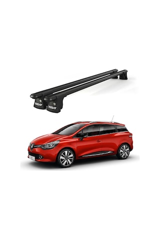 Trio-ı Renault Clio Grand Tour 2013 Ve Sonrası Uyumlu Siyah Kilitli Ara Atkı Port Bagaj Tavan Barı