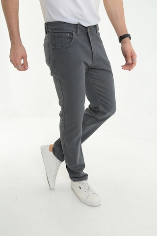 Digital Jeans Normal Kesim Fermuarlı Geniş Paça Yüksek Bel Antrasit Açık Gri