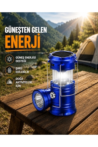 Katlanabilir Usb Çıkışlı Kamp Feneri Şarj Edilebilir, Dayanıklı Ve Çok Fonksiyonlu Sarı 08738298
