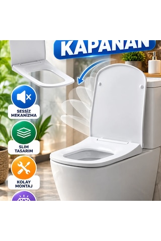 Yavaş Kapanan Slim Klozet Kapağı Sessiz Mekanizma Ve Kolay Montaj Renkli