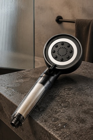 Ymv Filtreli Turbo Fonksiyonlu Duş Başlığı Basınç Destekli Banyo El Duşu Modern Siyah Başlık