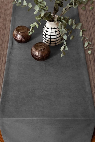 Kadife Dokulu Gri Modern Runner En: 40 Boy: 140 Gri