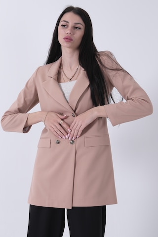 Feminist Bej Astarlı Düğme Kapamalı Blazer Ceket 0105123.55 Bej