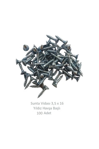 Sunta Vidası, 3,5 X 16 Mm, 100 Adet, Yhb Vida 3,5 x 16