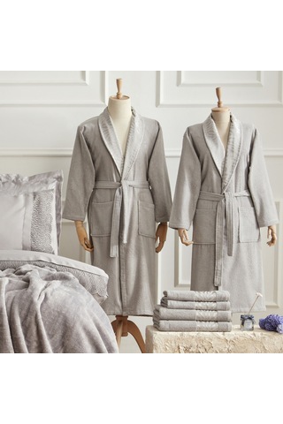 Nehir 14 Parça Çeyiz Seti Aile Banyo Seti Hediyeli Silver Gümüş