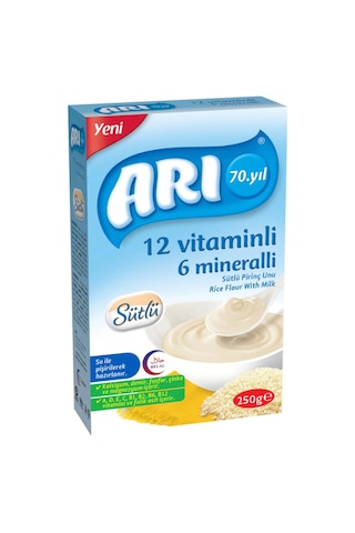 Arı 12 Vitaminli 6 Mineralli Sütlü 6+ Ay Pirinç Unu 250 G