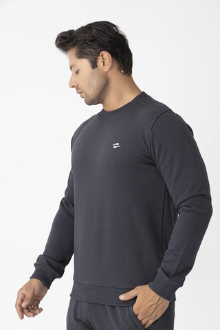 Erkek Pamuklu Kışlık Spor Sweatshirt Antrasit