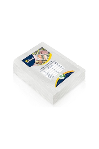 Klikal Gofrajlı Tırtıklı Çok Katmanlı Vakum Poşeti -Torbası 50 Adet - 18 x 23 CM