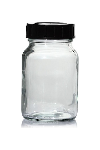 Şeffaf Cam Geniş Boyunlu Numune Şişesi 250 Ml 20 Adet