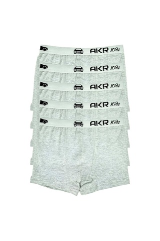 Uniquetrenders Erkek Çocuk 5'li Pamuklu Boxer Gri