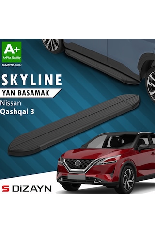S-dizayn Nissan Qashqai 3 Skyline Siyah Yan Basamak 173 Cm 2021 Üzeri A+ Kalite