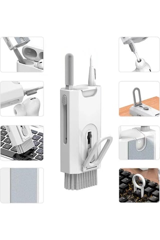 Çok Fonksiyonlu Apple Uyumlu AirPods / Bluetooth Kulaklık Fırçalı Temizleme Kalemi Kiti Q8 001