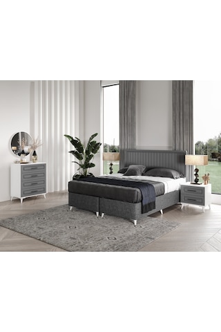 Gözde 6 Kapaklı Komple Mdf Antrasit Yatak Odası
