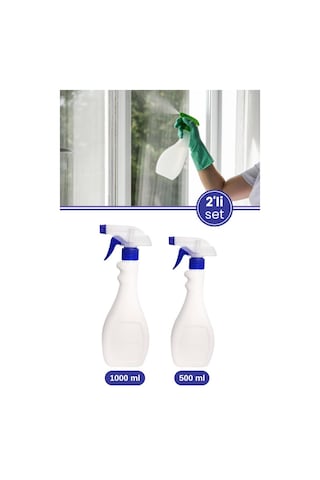 2 Li Tigerli Sıvı Püskürtücü Set, Spreyli Yağ Sirke Su Püskürtme Cam Temizlik Şişesi 1000ml+500ml