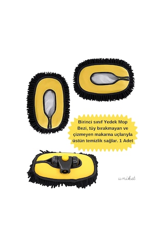 Yeni Tasarım Teleskopik Saplı Araç Yıkama Süpürgesi Fırçasının Yedek Mop Başlığı Bezi - 1 Adet