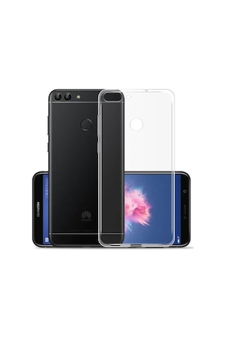 Huawei P Smart 2018 Uyumlu Şeffaf Silikon Kılıf - Kamera Korumalı Esnek Tam Koruma Kapak