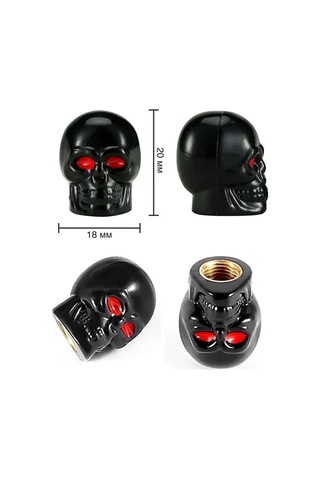 Torso Simit Kapakları Siyah Kafataslı 4'lü Set 203722538