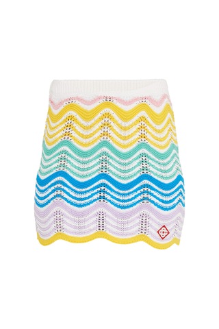 Casablanca Dalgalarla Örgü Etek Multicolor