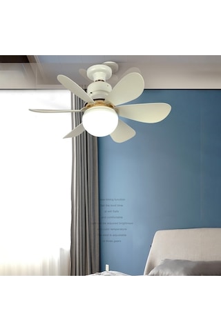Fastbuy Tavan Vantilatörü Işığı, Ev Kullanımı, Mini Vantilatör Lambası, Uzaktan Kumandalı, A Beyaz Beyaz