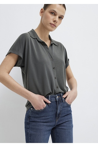 Mavi - Yeşil Tencel Liyosel Tişört 168081-71587 Yeşil